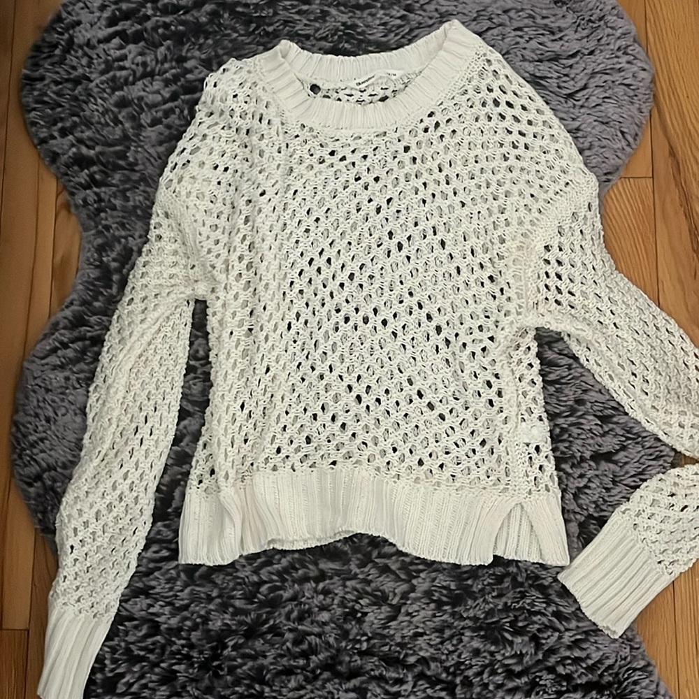 Bluenotes hole knit white sweater
